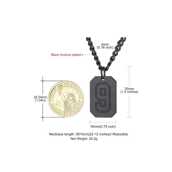 Baseball Number Necklace 13 Athletes Jersey Number Necklace Stainles - Picture 3 of 4